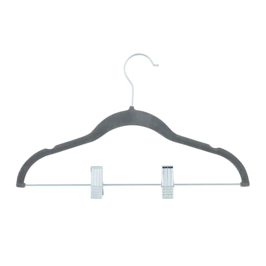 Simplify Children's Gray Velvet Hangers, 6ct.